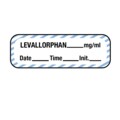 Nevs Label, Levallorphan 1/2" x 1-1/2" White w/Blue Stripes & Black LANT-2012D